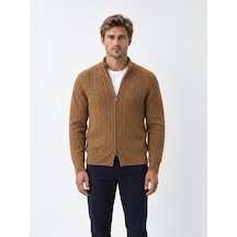 Xint Camel Regular Fit Dik Yaka Hırka 801779
