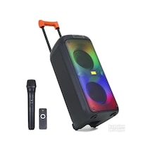 Büyük Boy Bluetooth Hoparlör Kablosuz Mikrofonlu Taşınabilir Valiz Tipi Tekerlekli Şrjlı Speaker