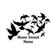Kuşlar Ve Sweet Home - Araç, Oto, Laptop, Duvar Uyumlu Kaliteli Kaliteli Sticker 20 14 Cm