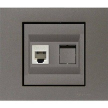 Ovivo Grano Metalik Antrasit Rj45 Cat6 Tekli Data Prizi