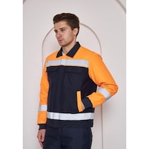 Orange Safety Soğuk Hava Montu Su Ve Rüzgar İticili Turuncu Lacivert