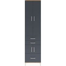 Arges Dolap 5 Raflı 3 Çekmeceli 4 Kapaklı 60x30x243 Çam-antrasit Çam
