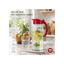 Emilahome Ala Cam Sürahi 1500 Ml Kırmızı - 869612175