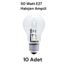 50 Watt E27 Halojen Ampul 10 Adet