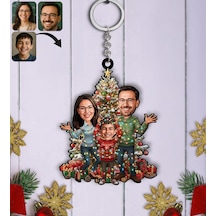 Bk Gift Kişiye Özel Aile Yılbaşı Karikatürlü Ahşap Anahtarlık -5, Yeni Yıl Hediyesi, Yılbaşı Hediyesi Kobitmeyencom35796 Bk Gift