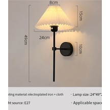 Modern Pilli Aplik Kablosuz Tak Çalıştır Krem Abajur Umbrella Aplik Siyah 1 Adet Siyah