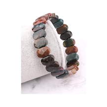 Hint Akik Doğal Taş Bileklik 9 x 14 mm Özel Kesim Çok Renkli