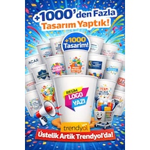 Firmaya Kişiye Özel Baskılı Logo Baskı Tasarım Kalın Gramaj Tek Kullanım 7 Oz 100 Adet Karton Bardak 1