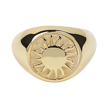 Küçük Parmak Yüzük Signed Ring Güneş İfadeli -10384-g Gold