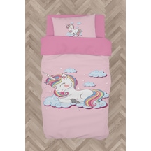 Mekta Home Bebek Ve Çocuk Odası Bulutlu Unicorn Desenli Nevresim Takımı