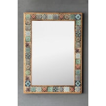 Oscar Stone Decor Masif Çerçeveli Mozaik Taş Ayna 53 Cm X 73 Cm Tile Mozaik Seramik Desenli Diğer