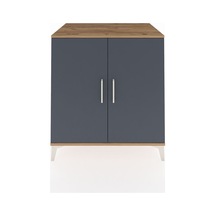 Kronos Şifonyer 2 Raflı 2 Kapaklı 88x59x96 Çam-antrasit Atlas Çam