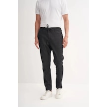 Cazador Jogger Denim Pantolon Düz Paça Beli Bağcıklı 811 Siyah