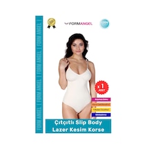 Form Angel Korse Lazer Kesim Seamless İz Göstermeyen Toparlayıcı Kaymayan Çıtçıtlı Slip Body Korse - 1 Adet Bej