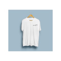 Bahriyeli Collection Oversize M.kemal Atatürk İmzalı Cep Logolu Unisex T-shirt Beyaz
