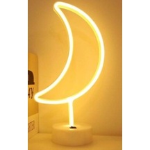 Neon Işıklı Ay Gece Lambası-9029844433684 Çok Renkli
