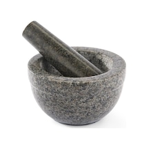Tr Rösle Doğal Granit Havan 12978-14 Cm Çap, Siyah Granit Harç Ve Tokmak, 5 Cm Derinlik