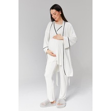 Birolgaye 2030 Ekru Hamile Lohusa 3 Lü Pijama Sabahlık Tk