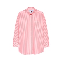 Tommy Hilfiger Tjw Kadın Oversize Pembe Poplin Gömlek-13042 Pembe