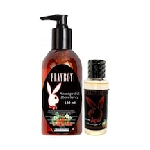 Playboy Aromaterapi Çilek Massage Oil 120 Ml + Çilek Aromalı Massage Vücut Masaj Yağı 50 Ml