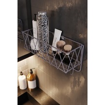 Metal Şampuanlık Banyo Rafı Banyo Düzenleyici Organizer Nardo Gri