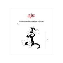 Çizgi Kahraman Beyaz Renk Sticker
