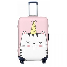 Tek Boynuzlu Sevimli Kedi Bavul Kapağı Anime İş Koruma Uçuş Pratik Bagaj Malzemeleri