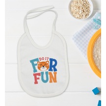 BK Kids Do It For Fun Tasarımlı Bebek Mama Önlüğü - Model 1