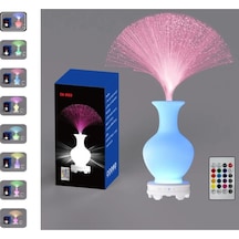 Bluetooth Hoparlör Püsgüllü Vazo Tasarımlı Kumandalı 17 Çeşit Rengarenk Rgb Ledli Zarif