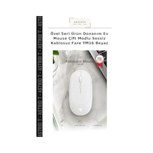 Özel Seri Ürün Donanım Ev Mouse Çift Modlu Sessiz Kablosuz Fare Tm16 Beyaz