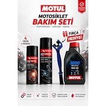 Motul 3000 10w-40 4t 1l Mineral Motosiklet Yağı Ve Zincir Bakım Seti 4'lü