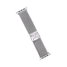 Newface Apple Watch 42mm Forest Kumaş Kordon - Titan Gri Açık Mor