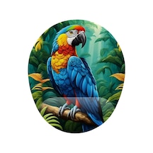 Papağan Desenli Bilek Destekli Mouse Pad Çok Renkli