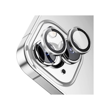 Ennar Apple Uyumlu iPhone 13 Mini Gerçek Cam Safir Lens Koruma Gümüş Gümüş