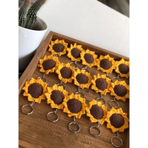 Amigurumi Ayçiçeği Anahtarlık 25 Adet