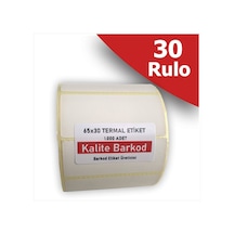 65x30 Termal Etiket | 30 Rulo Barkod Etiketi