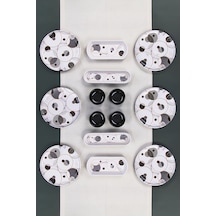14 Parça 6 Kişilik Stackable Bounce Kahvaltı Takımı - Özel Tasarım Kahvaltılık Siyah-beyaz