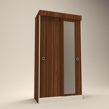 Kenzlife Gardırop Sürgülü Kapaklı Kapılı Karanfil090 Cvz Aynalı Gardolap Dolap