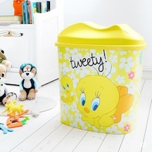 Tweety Lisanslı 5.5 Litre Hazneli Çocuk Odası Çöp Kovası 10l Siyah