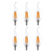 Rustik Kıvrık 4w E14 Led Ampul 400lm 6lı Paket
