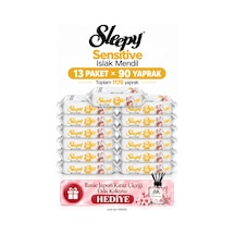 Sleepy Sensitive Islak Mendil 13'lü Mega Set 90 Yaprak - Rosie Oda Kokusu Hediyeli Tekli
