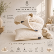 Viscolog %100 Woolmark Doğal Yün Bebek Uyku Yorgan ve Yastık Seti Tela Çantalı