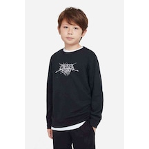 Tshirthane Chelsea Grin Logo Baskılı Unisex Çocuk Siyah Sweatshirt Siyah