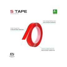S-dizayn Çift Taraflı Bant 10mm X 33 Metre Şeffaf Silikon Vhb Bant A+kalite