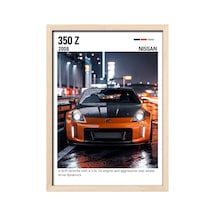 Nissan 350z Ahşap Çerçeveli Poster Tablo Drift Ve Spor Tasarım Ahşap 01