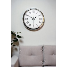 River World Duvar Saati Roma Rakamlı Metal Modern Krom 40 Cm Çok Renkli