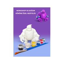 3d Golem Figür Boyama Seti - Kendin Boya Hobi Ve Etkinlik Seti - Akrilik Boya + 2 Fırça