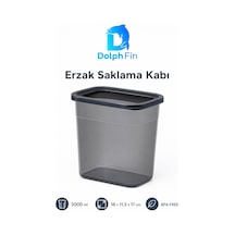 Dikdörtgen Erzak Saklama Kabı Siyah 2000 Ml 16 11,5 17 Cm