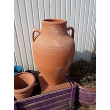 El Yapımı Naturel Terracotta Küp Çömlek 60x40 Cm