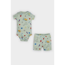 DeFacto Erkek Bebek 2'li Takım Dinazor Baskılı Kısa Kollu Fitilli Kaşkorse Çıtçıtlı Body Beli Lastikli Şort E8227A525SMGN1132 Yeşil DeFacto Erkek Bebek 2'li Takım Dinazor Baskılı Kısa Kollu Fitilli Kaşkorse Çıtçıtlı Body Beli Lastikli Şort E8227A525SMGN1132 Yeşil